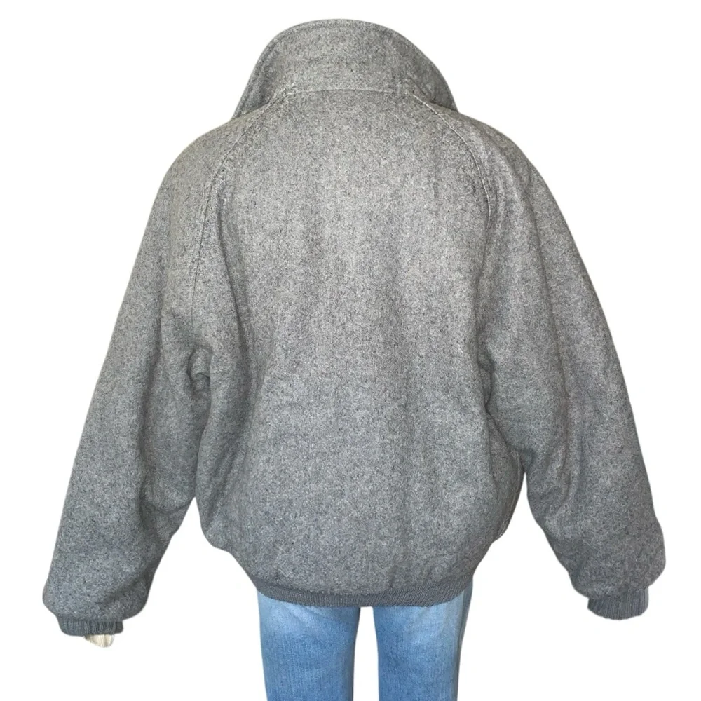 v i n t a g e :: Wool Warm Padded Lined Tweed Bomber Jacket - Picture 3 of 15